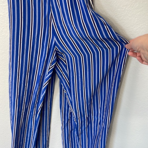 Rag & Bone 100% Silk Red, White, and Blue Striped Felix Wrap Jumpsuit - Picture 10 of 16